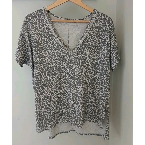 Pilcro Anthropologie The Jordyn Cotton Slub V Neck T Shirt Size Medium Brown - Picture 1 of 11